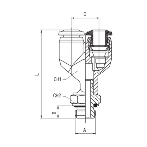 Y-stykke – teknisk tegning, Aignep Serie 55.000